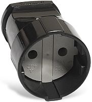 Розетка штепсельная без заземления прямая UNIVersal 10А черный   картинка 